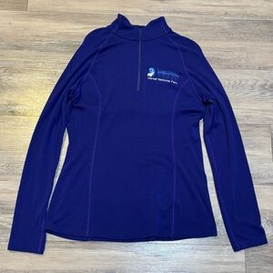 Ibex Wool 1/2 zip pullover Denali National Park Alaska blue base layer size XL